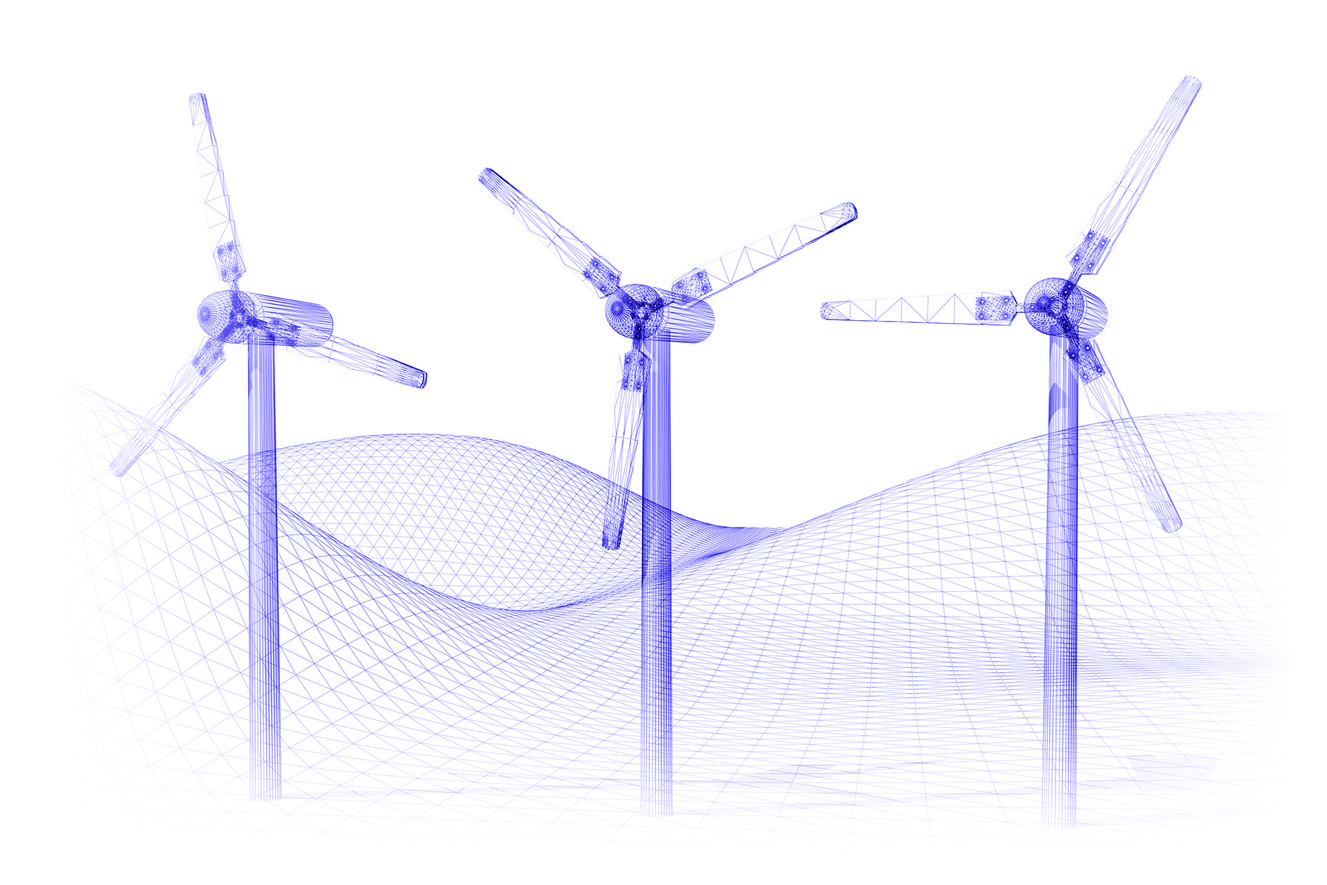Windmill wireframe illustration